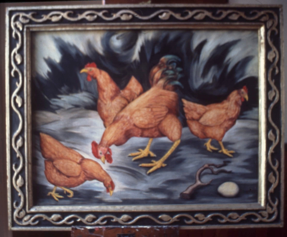  Chickens, Woodbury. Oil on canvas. 20 x 26; s, 1932.                       