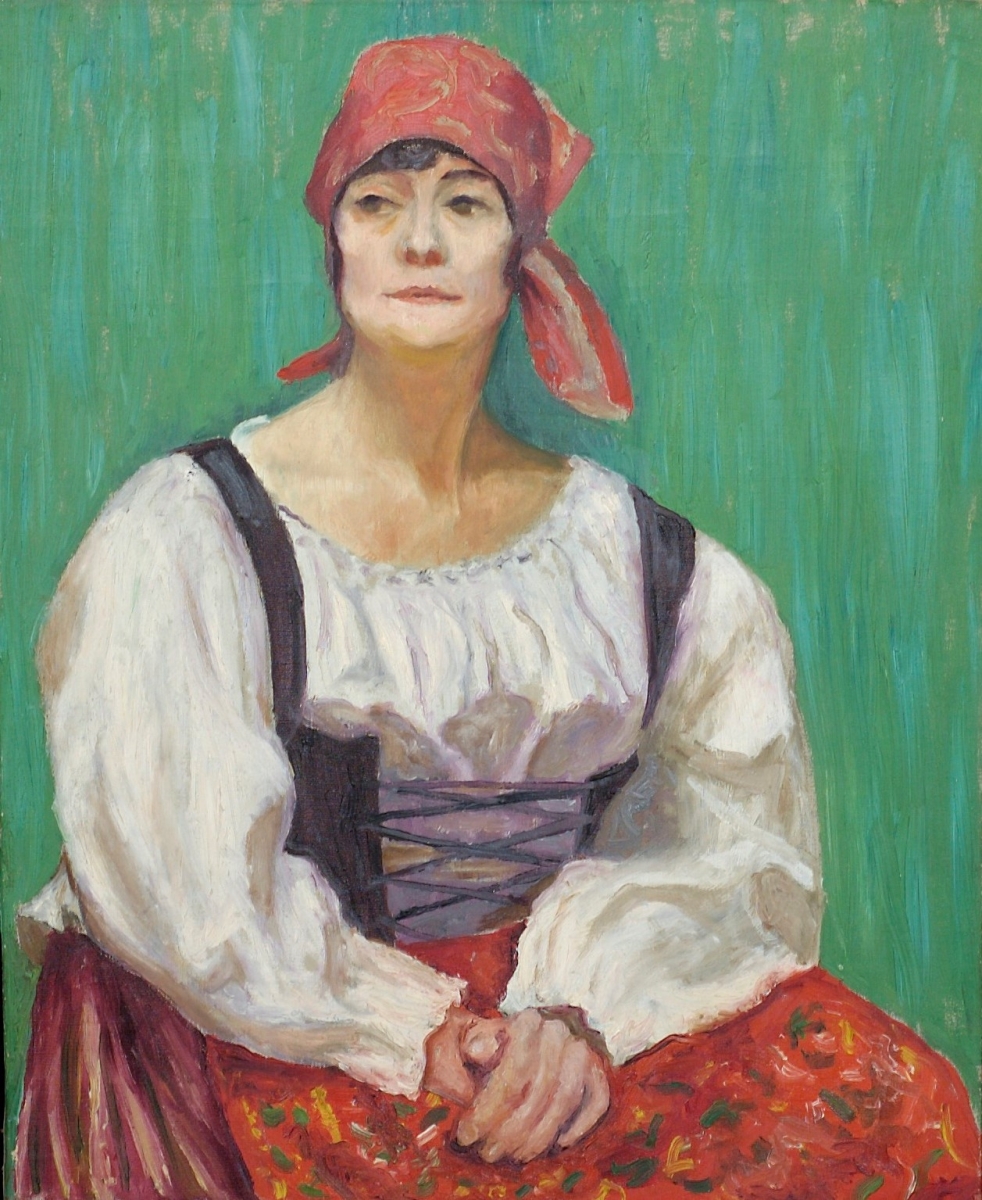 Woman in Peasant Costume, Seated, Oil on canvas, 20 x 16, 1918        