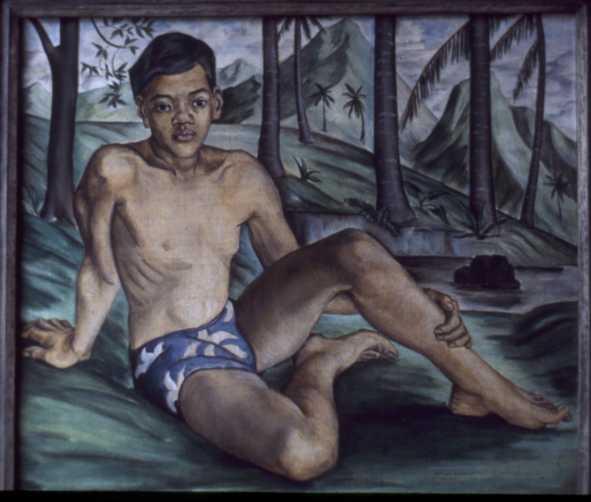 Moorean Boy, Seated, Oil on canvas, 22 x 25; s, 1931.             