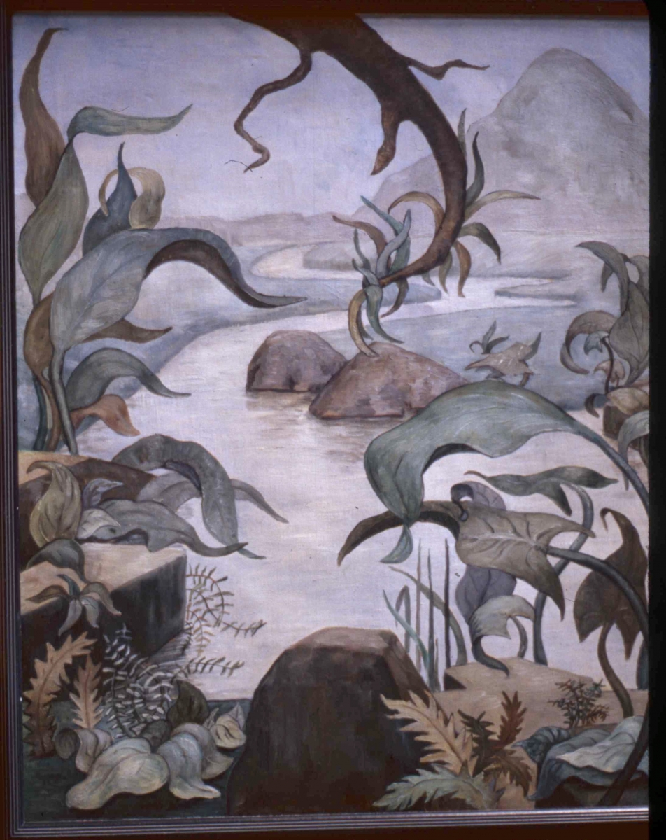 Stream, Mountain, and Tropical Foliage, Dominica, Oil on canvas, 30 x 25; s, 1926          
