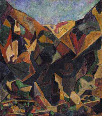 Abstract Rocky Landscape. Oil, 22 x 26 in., ca. 1921                         